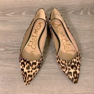 Sam Edelman Rosalie leopard calf hair flats